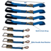 RYTASH Blue Combo Tie Down Ratchet Straps with Snap Hooks - 2" x 114" - 3,330 LBS Working Load Limit - 4 Pack