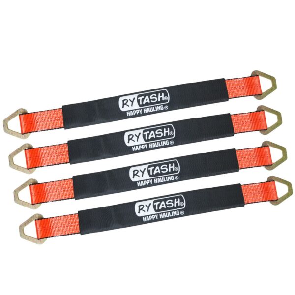 RYTASH Commercial-Grade Stress-Tested 2-In. Wide Axle Strap with Protective Sleeve (2 Ft.) - 4 Pack